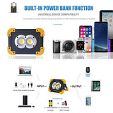 🔦 Linterna recargable SONEE - Luz de trabajo LED recargable, 1500 lm, súper brillante, impermeable, portátil, luces de trabajo COB con soporte de batería incorporado, luces de trabajo para interiores y exteriores (L802Y-2PACK)