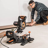 Ingletadora Evolution Power Tools R185SMS+ con corte multimaterial, bisel de 45 grados, inglete de 50 grados, guía de 210 mm, hoja incluida corta madera, plástico, metal y más (1500 W, 230 V, 185 mm)
