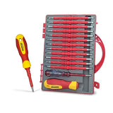 Juego de 26 Desarmadores Aislados de 1000V, Desarmadores Electrotécnico con Estuche, Destornillador con Hojas Intercambiables, Destornillador para Reparaciones Domésticas