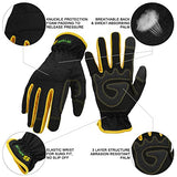 ▶ Guantes de jardinería DE trabajo utilitarios para hombres, guantes de jardinería, guantes de mecánica finos, guantes ligeros para pantalla táctil, color negro medio