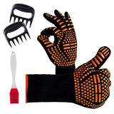 ▶ Guantes ignífugos Guantes de barbacoa, guantes de barbacoa de 800 °C, resistentes al calor extremo