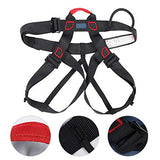 ▶ Arnés de Seguridad, Arneses de Seguridad para la Detención de Caídas, Cinturón de Seguridad Medio Cuerpo para Escalada en Roca Rappel Trabajo Aéreo Cinturón de Seguridad(Negro)