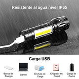 🔦 Linterna recargable EASYTAO Linterna LED Recargable Paquete de 4, Lampara Tactica con Luz de XPE+COB Flashlight Portátil, Lampara Led con 5 Modos de Luz (4PCS)