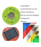 RISOON Luz de advertencia estroboscópica solar, con fuerte base magnética intermitente, control inalámbrico de 360° que se enciende automáticamente a prueba de agua IP65 para construcción, tráfico, fábrica, señales de seguridad (rojo)