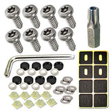 ZXFOOG Tornillos antirrobo para placa de matrícula – 8 piezas cabeza de botón Torx M6 3/4" de acero inoxidable resistente a manipulaciones para placa de matrícula y tapas negras, Tornillos autorroscantes antirrobo.