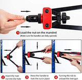 ▶ Herramienta de tuerca de remache de 14 pulgadas, remachadora de mano, tuerca de remache ciego, kit de remache de inserción con M3 M4 M5 M6 M8 M10 métrico 6 mandriles y 60 tuercas, diseño que ahorra trabajo, con funda de transporte resistente