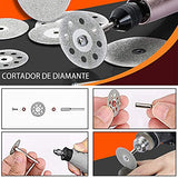 ▶ DREMEL - Paquete de 36 piezas HSS diamante hoja de sierra circular hoja de corte conjunto con 6 piezas Mandrels, discos de corte de resina, ruedas de corte de diamante, para dremel accesorios herramientas rotativas con 2 destornilladores