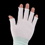 Aexit 10 13 Nylon Labor Protection Guantes antideslizantes antiestáticos Half (model: H1941IIIVII-1357IM) Finger PU White