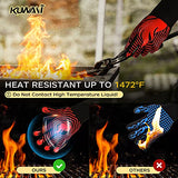 ▶ Guantes ignífugos  Guantes de barbacoa, guantes resistentes al calor, guantes ignífugos, guantes de parrilla de silicona antideslizantes lavables, guantes de cocina para barbacoa, parrilla, cocina, hornear, camping, ahumador (rojo)