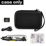 ▶ DREMEL - Funda compatible con Lite 7760 N/10 4 V, kit de herramientas giratorias multiusos, organizador de bolsa de almacenamiento duro para cable de carga USB y juego de accesorios (solo caja)