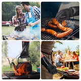 ▶ Guantes ignífugos  para freidora de pavo, hornos, cocinar, resistente al calor, resistente al aceite, revestimiento de neopreno resistente al aceite