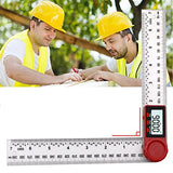 ▶ Regla De Báscula De Transportador Digital 2 En 1,200 mm De Plástico,Instrumento De Medición Electrónico,Blanco
