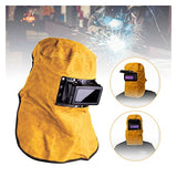▶Capucha Soldador de Cuero Lente Solar Cubierta de Tapa Solar Soldado de Cuero aliviar almejado Soldador de Casco de protección de protección de Seguridad