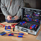 ▶ juego de herramientas de 119 piezas en estuche de aluminio, juego de reparación para el hogar