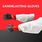 ▶ Guantes resistentes a los productos químicos DE chorro de arena de 25 pulgadas resistentes químicos de partes del pequeña sala guantes industriales, con protección de