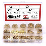 💢 Hilitchi 350-pcs [tamaño del 10 – ] latón arandela plana conjunto surtido – M2, M2,5 M3 M4 M5 M6 M8 M10 M12 M14