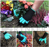 ▶ Guantes Jardinería con garras para excavar tierra y plantar guantes de jardinería para jardín (verde)