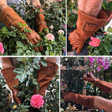 Guantes de piel para podar de jardinería a prueba de espinas para mujeres y hombres, guantes de rosa extralargos de jardinería, guantes de alta calidad de piel vacuna, guantes protectores transpirables resistentes a las espinas