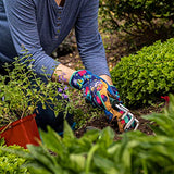 ▶ Guantes de jardinería de palma de cuero sintético sin cordones para mujer, pequeños (Wells Lamont 7723)