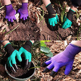 ▶ Guantes Jardinería  con garras, 2 pares (dos manos con garras) para cavar, plantar, deshierbar, sembrar, impermeable, el mejor regalo de jardinería para hombres y mujeres, color verde