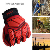 HANDLANDY Guantes antivibraciones, acolchado SBR, guantes de impacto protectores de TPR, guantes de trabajo mecánico para hombre (grande)