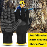 BYyushop Guantes a prueba de golpes, antivibración, resistente a los golpes, protección de seguridad, mecánico, color negro