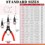 💢 HILITCHI 261 anillos de retención externos de aleación de acero de 16 tamaños de 4 mm a 30 mm, anillo de clip de retención interno con alicates de anillo de presión 4 en 1, clips de pasador de muñeca, proyectos de reparación externos internos