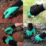 ▶ Guantes Jardinería con garras para excavar tierra y plantar guantes de jardinería para jardín (verde)