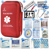 ▶ Botiquín de Primeros Auxilios  163 Piezas Impermeable portátil Lesiones Esenciales y Cruz roja, Kits de Equipo médico de Emergencia: para Coche, Cocina, Camping, Viajes, Oficina, Deportes y hogar