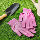 ▶ Guantes de jardinería  de trabajo de poliéster para mujer, guantes de jardín (3 colores, 6 pares)