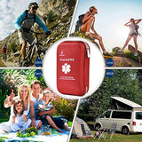 ▶ Botiquín de Primeros Auxilios  163 Piezas Impermeable portátil Lesiones Esenciales y Cruz roja, Kits de Equipo médico de Emergencia: para Coche, Cocina, Camping, Viajes, Oficina, Deportes y hogar