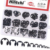 💢 Hilitchi 300-Pcs Alloy Steel E-Clip Circlip External Retaining Ring Assortment Set - 1.5mm to 10mm