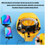 ▶ Casco de seguridad, gorra de trabajo impermeable de seguridad, sombrero de sol de construcción de sitio de construcción de verano recargable, refrigeración de aire acondicionado masculino FiveS