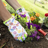 ▶ Guantes Jardinería , cuero sintético, floral/verde ZillaGreen, L guante de jardín para mujer, L