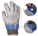 ▶ Guantes de Trabajo Anticorte  resistentes al corte de acero inoxidable Guantes de alambre 316L Nivel 5 de protección Para Cocina Carnicero GL09 S(1 pieza)