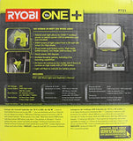 ▶ RYOBI  One+ 1,800 Lumen 18V Hybrid AC and Lithium Ion Powered Flat Standing LED Work Light with Onboard Mounting Options (Battery and Extension Cord Not Included, Light Only)
