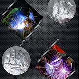 ▶ Guantes ignífugo de papel de aluminio de alta temperatura Guantes Resistencia de la hornada Anti-escaldar Anti-Liquid nitrógeno amoniacal Oxyge