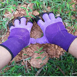 Guantes De Jardinería Con Garras, Guantes De Trabajo De Protección Para Exteriores Impermeables Y Transpirables Para Excavar Y Plantar (1Pcs,Purple)