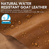 ▶ Guantes de jardinería  para mujer, guantes de trabajo de piel de cabra, protección contra cortes (talla S, verde oscuro, GA7476)