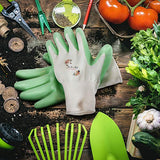 ▶ Guantes de jardinería  de Poliester Floridos de Jardin con Revestimiento de Nitrilo, Guantes para Mujeres, Varios Colores, 6 Pares, Mediano