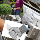 ▶ Guantes de Trabajo Anticorte  resistentes a los cortes 1 par, alto rendimiento, 5 niveles de protección de grado alimenticio, certificado EN388 (mediano)