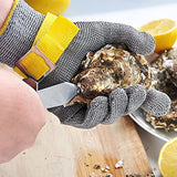 Dowellife Guante resistente a cortes de nivel 9, grado alimenticio, malla de acero inoxidable, guante de corte de cuchillo para carnicero, corte de carne, ostras, cocina, mandolina, chef, filete de pescado (grande)