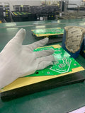 Othmro 2 pares de guantes antiestáticos, guantes antideslizantes de PVC de poliéster de fibra conductora a prueba de polvo, guantes de seguridad protectores para la industria electrónica, semiconductores, L blanco
