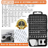 ▶ Juego de Destornilladores de Precisión Set de Precisión 115 en 1,Juego de Destornilladores,Herramientas de Reparación para Smartphone, PC,Portátil, Laptop, Reloj, Juguetes, Gafas, Destornillador Gafas
