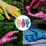 ▶ Guantes de jardinería  de Trabajo para jardín de nitrilo Transparente, con Recubrimiento Flexible, Ligeros, Transpirables, se Ajustan a la mayoría de los tamaños de Guantes de jardín, 3 Pair
