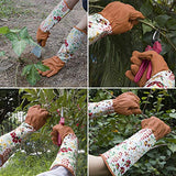 ▶ Guantes de jardinería profesionales de manga larga para mujer, guantes de jardín (marrón)