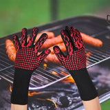 ▶ Guantes ignífugos   Guantes de Barbacoa Rojos de 1800 °F, Guantes ignífugos ignífugos, Guantes de Cocina Resistentes al Calor y a los Cortes, Suministros de Cocina Bien aislados y fáciles de Limpiar