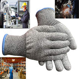 ▶ Guantes de Trabajo Anticorte  resistentes a los cortes 1 par, alto rendimiento, 5 niveles de protección de grado alimenticio, certificado EN388 (mediano)