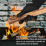 ▶ Guantes ignífugos  Barbacoa, Guantes Asador de Parrilla para Horno 1472 ℉de Silicona Guantes Cocina Aislamiento Térmico Resistente a Altas Temperaturas Antideslizantes para Cocción, Horneado, Soldadura, Corte, 13 Pulgadas (Negro)