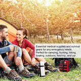 [2021 Upgrade] Trauma First Aid Kit with Survival Gear Outdoor Tactical Gear Set Military Grade Molle System for Camper Travel Hunting Hiking and Adventures?RED?